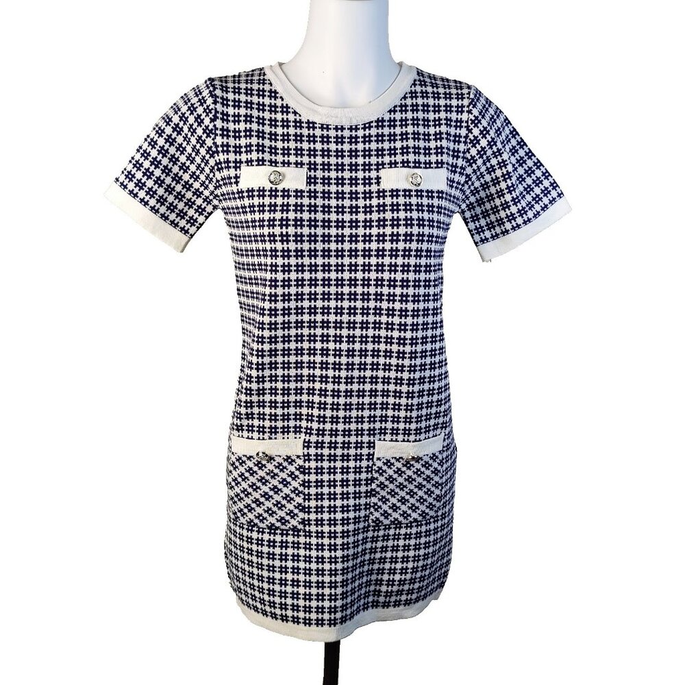 True Vintage 60s MOD Geometric Polyester Designer Inspired Mini Dress  No Tags